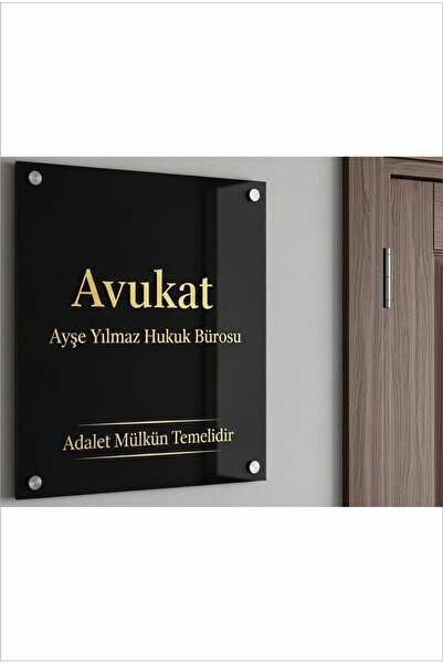 Renkli Home Siyah Pleksi Kapı Tabelası ( Kişiye Özel )