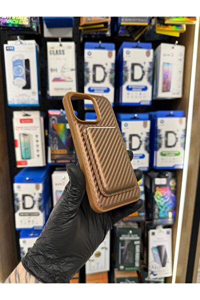 SOYLU MİX حافظة آيفون كاربونز كارت مصنوعة من السيليكون الفاخر بتصميم داخلي مخملي