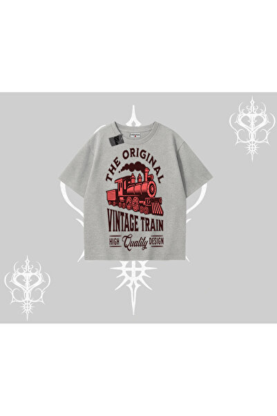 Tarzsokak Υπερμεγέθες T-shirt Κλασικό Vintage Σιδηροδρομικό Τρένο Αισθητική Δ...