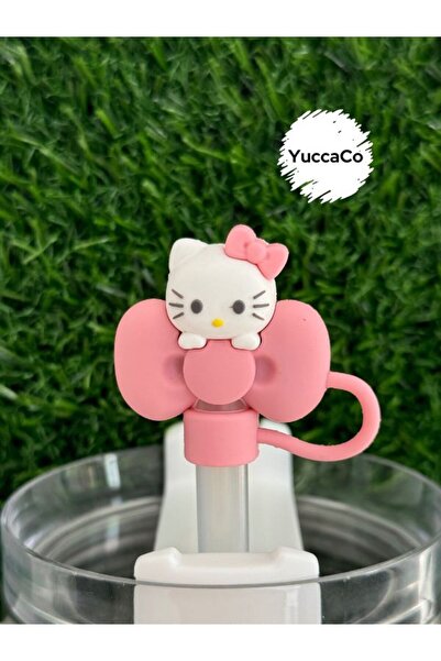 YuccaCo Accessorize Your Life Hello Kitty Pipet Tıpası Süsü/Kedi Pipet Charm/...