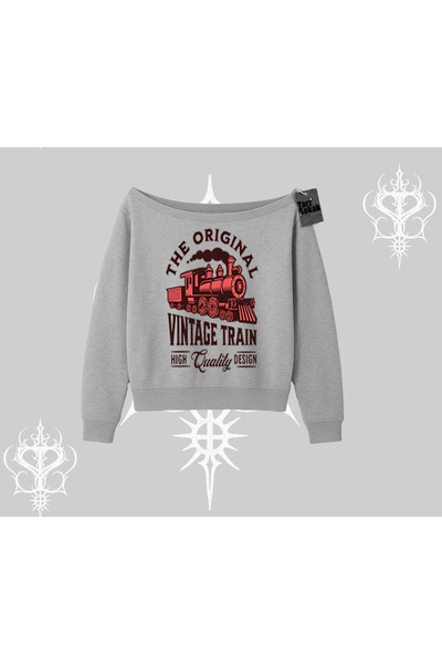 Tarzsokak سترة بياقة قارب كلاسيكية بتصميم قطار قديم وجمالي