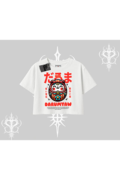 Tarzsokak قصة فضفاضة تي شيرت كروب داروما كيدي أنيمي مطبوع