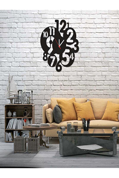 Geometrik ve Asimetrik Rakamlı Metal Duvar Saati ( Dekoratif Duvar Saati )