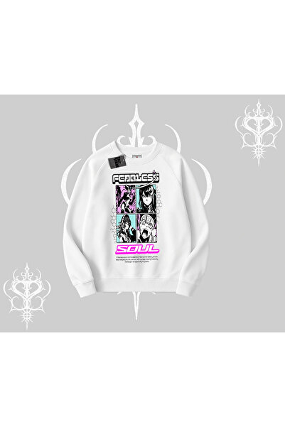 Tarzsokak Hanorac Biskilet Fearless Soul cu imprimeu colaj anime