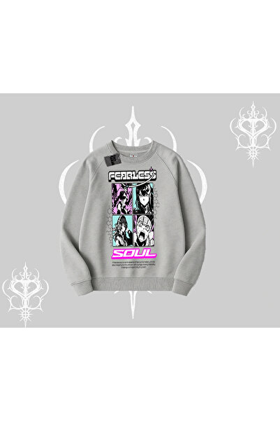 Tarzsokak Hanorac Biskilet Fearless Soul cu imprimeu colaj anime