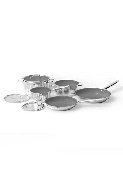 NEW ERA Set 5 cooking pots, stainless steel