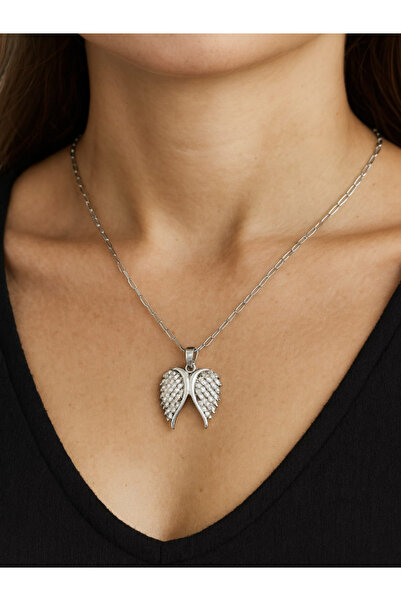 Bellenza Zirkon Taşlı Melek Kanadı Kadın Kolye Modeli