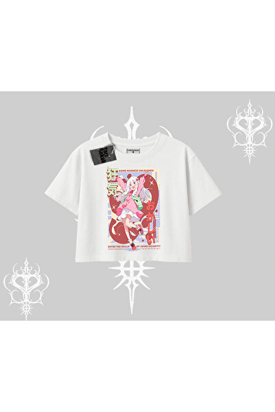 Tarzsokak قصة فضفاضة تي شيرت كروب مادنس أنمي جيرل مطبوع