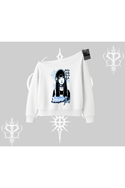 Tarzsokak Hanorac cu guler rotund Cyber Y2K Anime Girl Street Sound Aesthetic