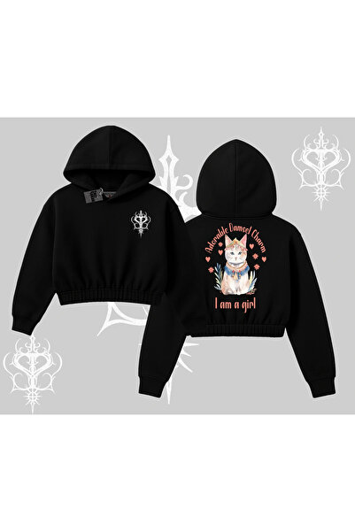 Tarzsokak Hanorac scurt cu glugă, cu imprimeu pe spate, cu design Cute Prince...