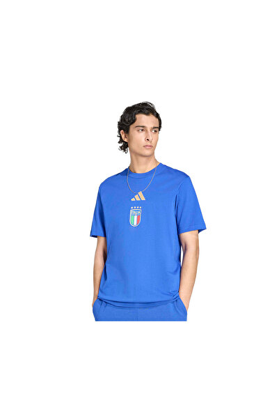 adidas İtalya Dünya Kupası Erkek Antrenman Taraftar Tişörtü Mavi