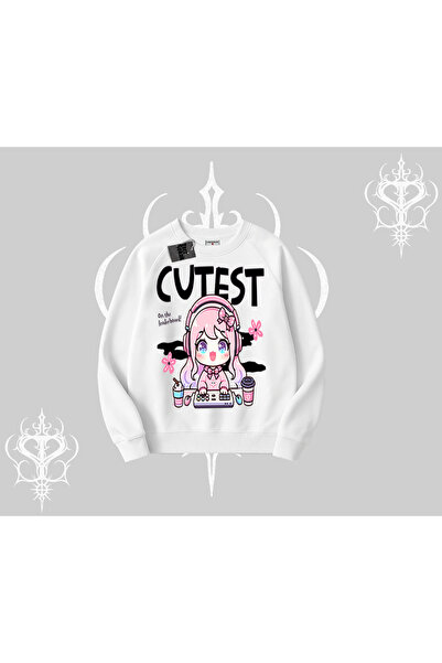 Tarzsokak Hanorac Biskilet cu imprimeu Fată Gamer Anime Drăguță