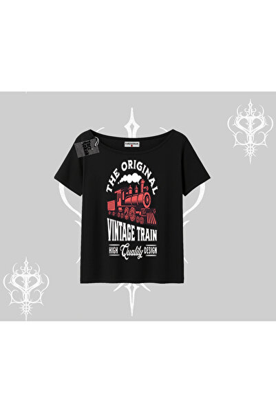 Tarzsokak Tricou cu guler rotund Classic Railroad Vintage Train Street Aesthetic