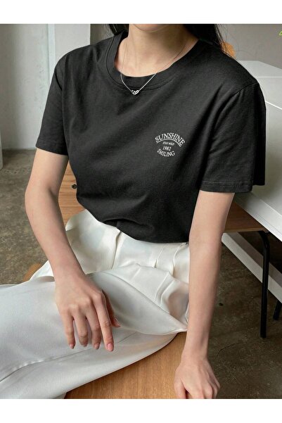 uyguntarz Unisex Sunshine Smiling Printed Design Tshirt