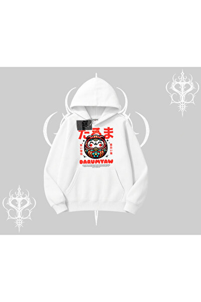 Tarzsokak Hanorac cu glugă Daruma Cat Anime imprimat