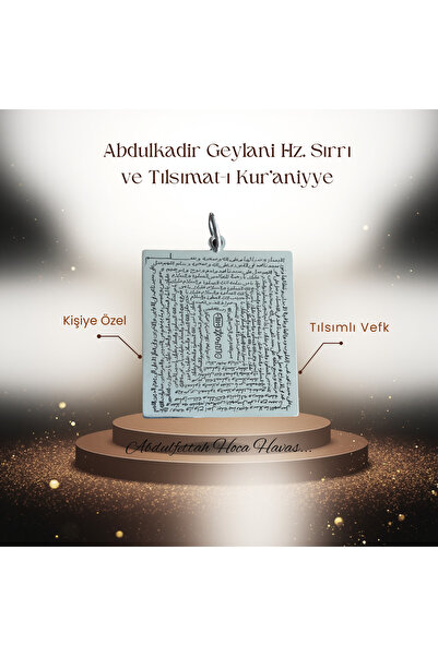 Abdulfettah Gümüş 925 Ayar Abdulkadir Geylani Tılsımatı Kolye - Koruyucu Zırh...