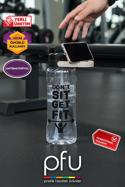 PFU Pratik Faydalı Ürünler Sporcu Matarası | Suluk | Matara | Gym Su Matarası | Kapaklı Suluk Büyük Boy - 2 litre - 2000 ml