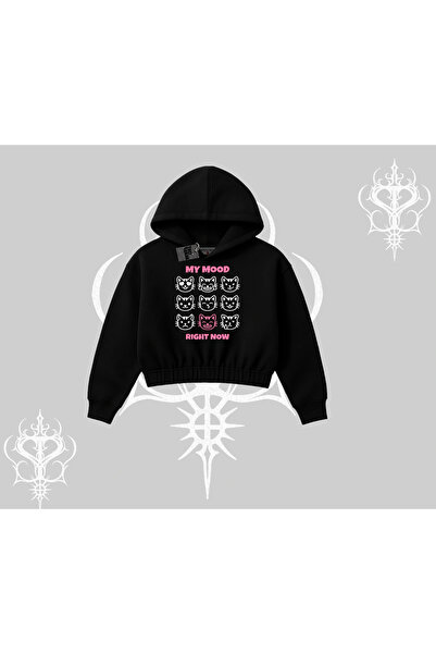 Tarzsokak Moje raspoloženje trenutno Napisano Slatka mačka Hoodie Skraćeni kr...