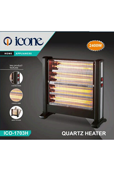 Icon Quartz Electric Heater 2400W - 4 Tubes - 4 Heat Settings - Black