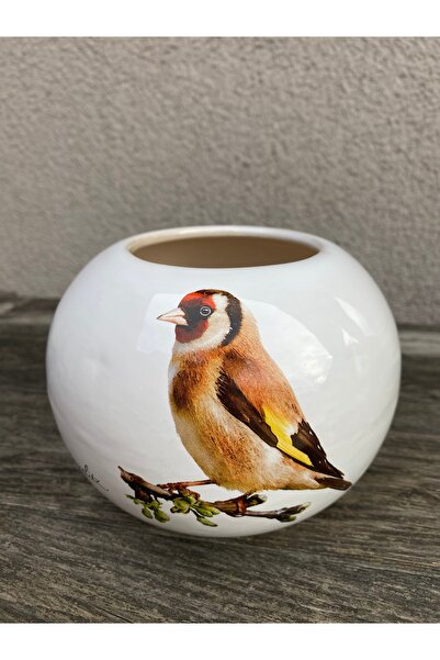 Gesto seramik مزهرية على شكل طائر السكا 12*10 سم