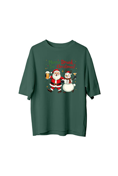CANDLEMASTORE Merry Drunk I'M Christmas - Oversized T-Shirt