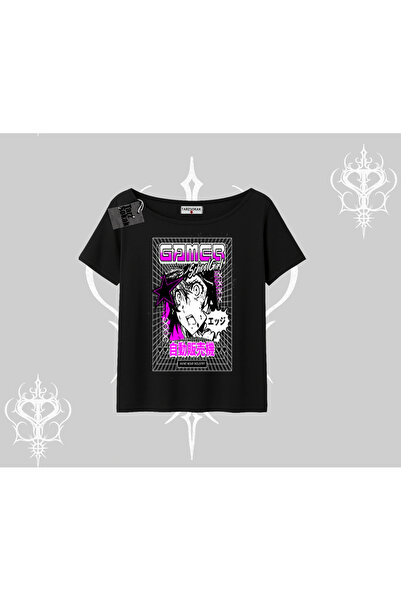 Tarzsokak Tricou cu decolteu barca, cu imprimeu anime pentru școlărițe