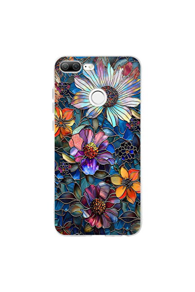 PrintiFy Honor 9 Lite ile Uyumlu Vitray Mücevher Flora Tasarımlı Şeffaf Silik...