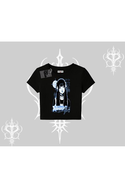 Tarzsokak Μπλουζάκι Baby Tee Σάιμπερ Y2K Κορίτσι Άνιμε Στυλ Δρόμου Αισθητική