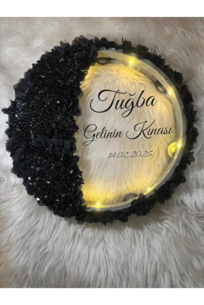 TAN EVENT Ledli Gelin defi Siyah + Aplikli .Defi,Işıklı Def,Gelin Defi,Vip Ge...