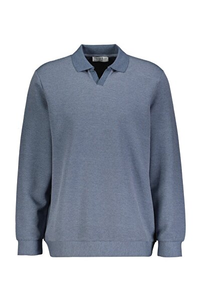 SÜVARİ Regular Fit Polo Neck V-Patch Buttonless Dobby Sweatshirt