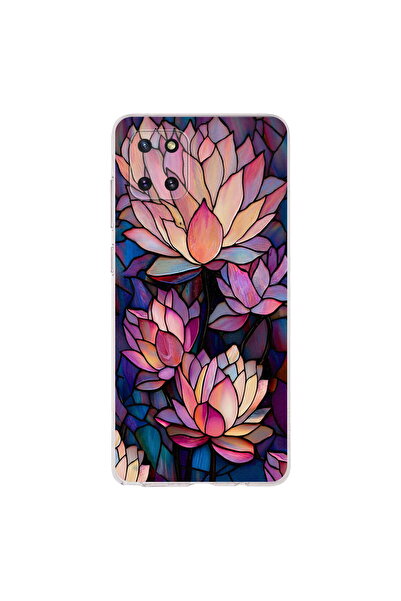 PrintiFy Samsung Galaxy Note 10 Lite ile Uyumlu Vitray Sessiz Lotus Tasarımlı...