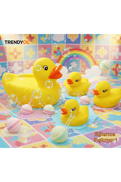 Lunitoys Ördek 4'lü Yavrulu Sesli Banyo Oyuncağı Seti Ördek Ailesi