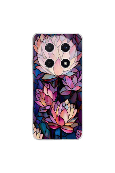 PrintiFy Huawei Nova 12s ile Uyumlu Vitray Sessiz Lotus Tasarımlı Şeffaf Sili...