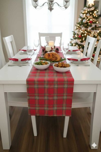 hobizer tekstil Christmas New Year Checkered Runner - 40X110 cm