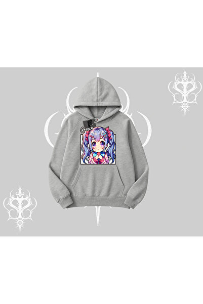 Tarzsokak سويت شيرت بقلنسوة هالو أنيمي فتاة لطيفة شخصية مطبوع