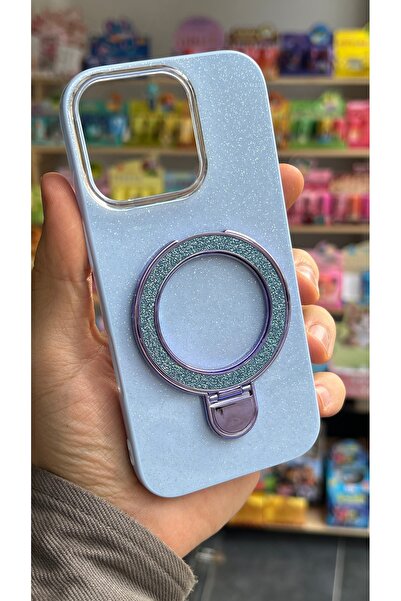 EDELFU غطاء آيفون 16 برو - غطاء سيليكون مغناطيسي لامع مع حامل وتصميم أنيق