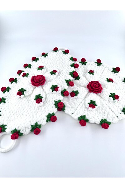 EvremStore El Yapımı Çiçek Desenli 2'li Lif Seti – Çeyizlik Banyo Lifi