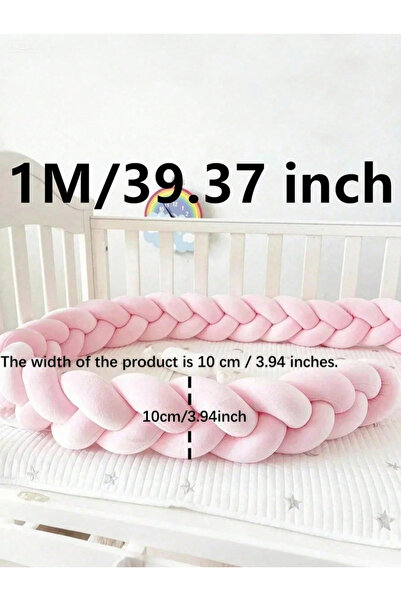 Choice وسادة حماية سرير الأطفال 1 متر مع عقدة مضفرة للأطفال الرضع، 3 حصص، مصد...