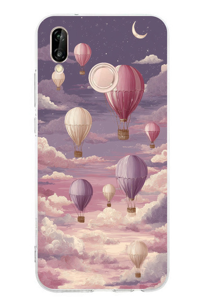 TechTree حافظة سيليكون متوافقة مع هاتف هواوي P20 لايت باللون الأرجواني السماو...