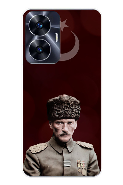 TechTree حافظة سيليكون متوافقة مع هاتف Realme C55 Moon Star ورئيس القائد أتات...