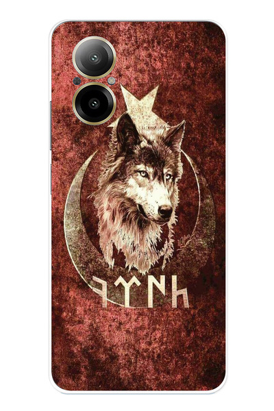 TechTree حافظة سيليكون مطبوع متوافقة مع هاتف Realme 12 Lite مع كتابة جوك ترك ونقش بوزكويرت