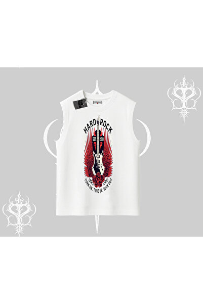 Tarzsokak تي شيرت بدون أكمام هارد روك وينجد جيتار ريبليون