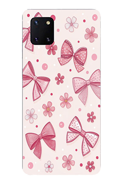 TechTree حافظة سيليكون متوافقة مع هاتف سامسونج جالاكسي نوت 10 لايت، وردية الل...