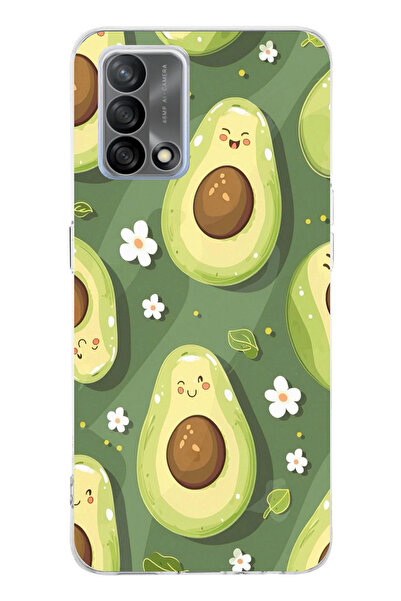 TechTree حافظة سيليكون متوافقة مع هاتف OPPO A74 باللون الأخضر اللطيف والأفوكا...