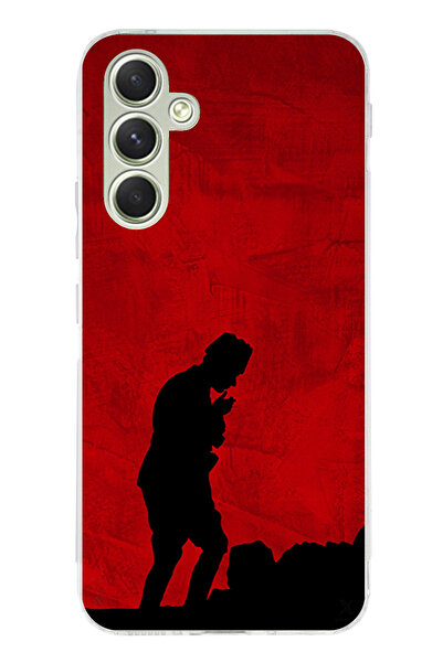 TechTree حافظة سيليكون أتاتورك مطبوع متوافقة مع هاتف سامسونج جالاكسي A15 مع ت...