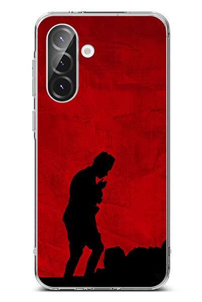 TechTree حافظة سيليكون أتاتورك مطبوع متوافقة مع هاتف سامسونج جالاكسي A56 مع تفاصيل ظل وشكل