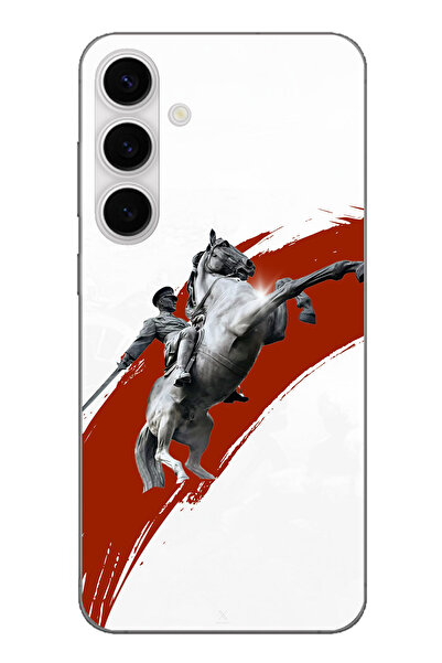 TechTree حافظة سيليكون متوافقة مع هاتف سامسونج جالاكسي S24 FE بتصميم حصان منت...