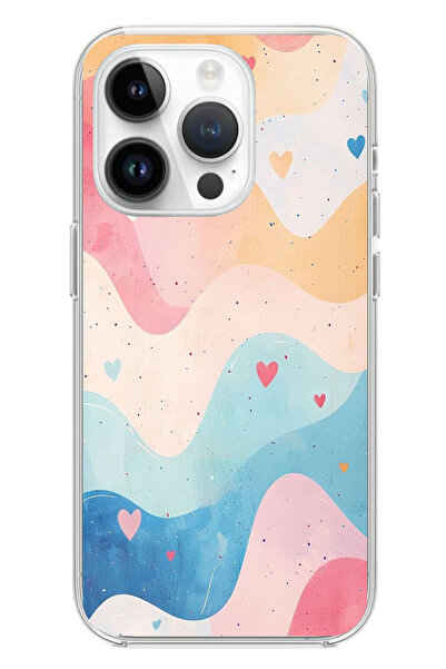 TechTree حافظة سيليكون متوافقة مع هاتف iPhone 14 PRO بألوان باستيل ومموجة وقل...