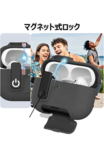 UnDePlus Apple Airpods Pro 3. Nesil ile uyumlu Kılıf Standlı Kilitli TPU Premium Matte Trip Cas