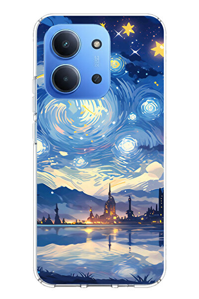 TechTree حافظة سيليكون متوافقة مع Redmi 15C بتصميم السماء المرصعة بالنجوم وصو...